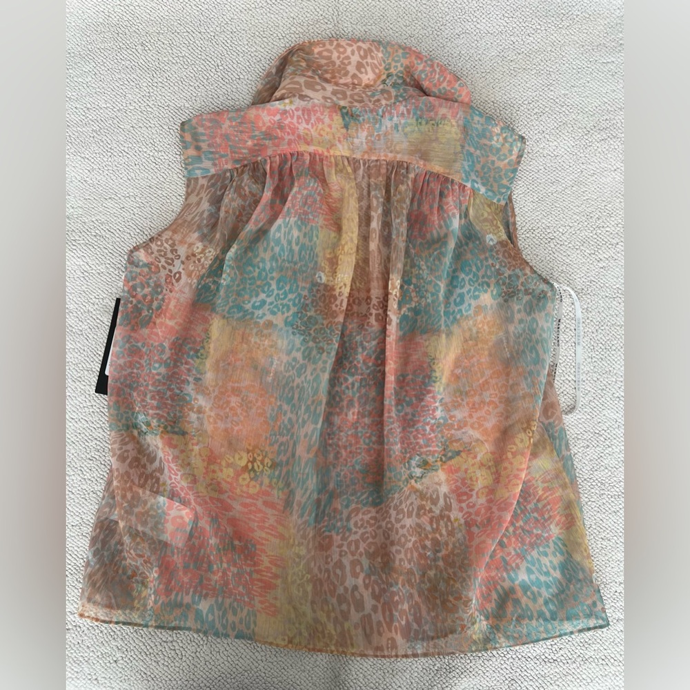 GUESS By Marciano Semi-Shade Maculage Sleeveless Top | Multicolor Size: M/6 - Picture 3 of 16